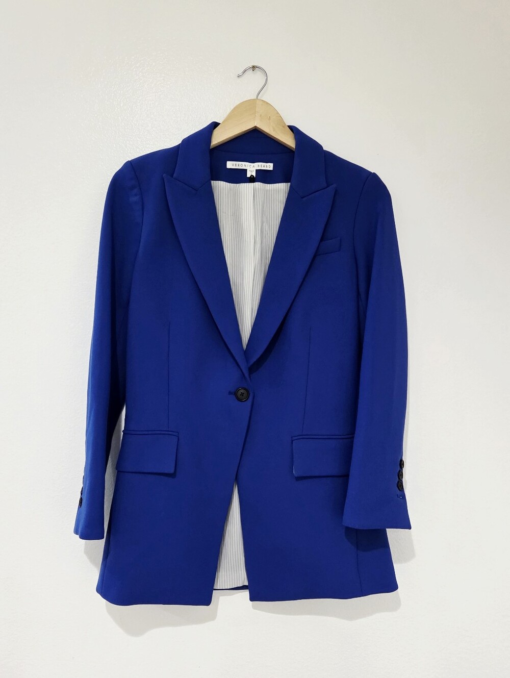Veronica Beard Ultramarine Cobalt Blue Long Mathis Dickey Blazer Jacket - Picture 4 of 12